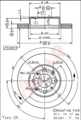 Villar 628.1500 - Brake Disc autospares.lv