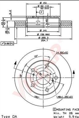 Villar 628.1585 - Brake Disc autospares.lv