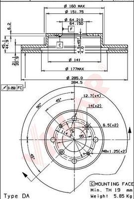 Villar 628.1581 - Brake Disc autospares.lv