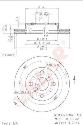 Villar 628.1588 - Brake Disc autospares.lv