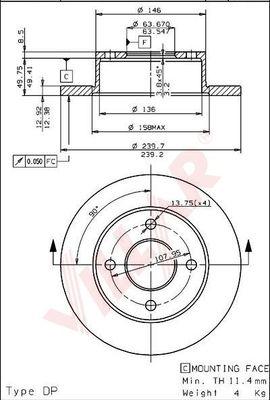 Villar 628.1536 - Brake Disc autospares.lv