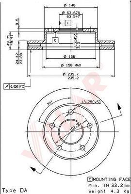 Villar 628.1537 - Brake Disc autospares.lv