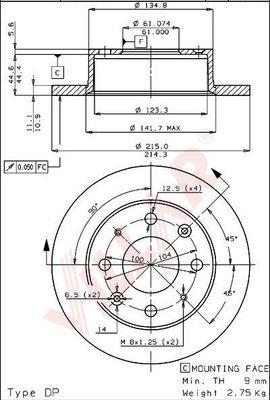 Villar 628.1528 - Brake Disc autospares.lv