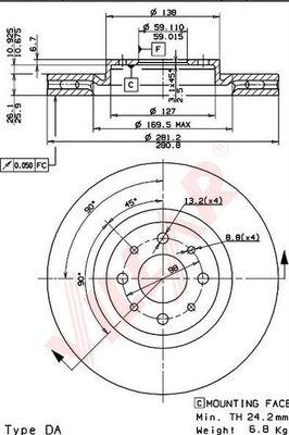 Villar 628.1572 - Brake Disc autospares.lv