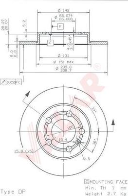 Villar 628.1699 - Brake Disc autospares.lv