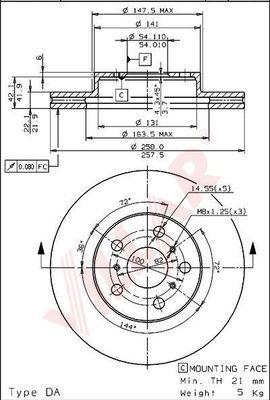 Villar 628.1644 - Brake Disc autospares.lv