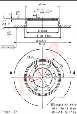 Villar 628.1646 - Brake Disc autospares.lv