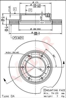 Villar 628.1647 - Brake Disc autospares.lv