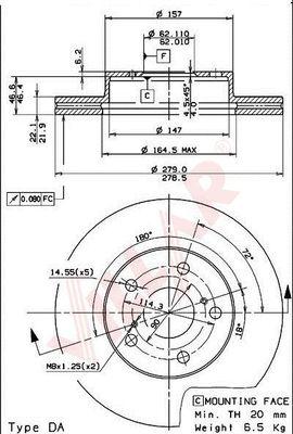 Villar 628.1664 - Brake Disc autospares.lv