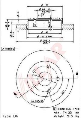 Villar 628.1665 - Brake Disc autospares.lv