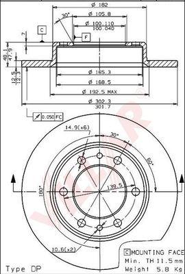 Villar 628.1661 - Brake Disc autospares.lv