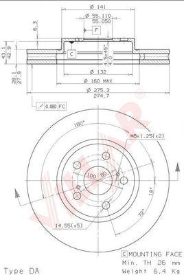 Villar 628.1668 - Brake Disc autospares.lv