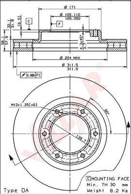 Villar 628.1606 - Brake Disc autospares.lv