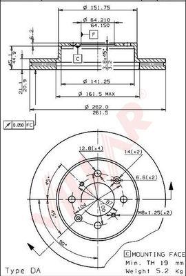 Villar 628.1607 - Brake Disc autospares.lv