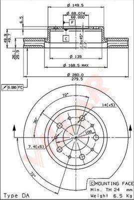 Villar 628.1616 - Brake Disc autospares.lv