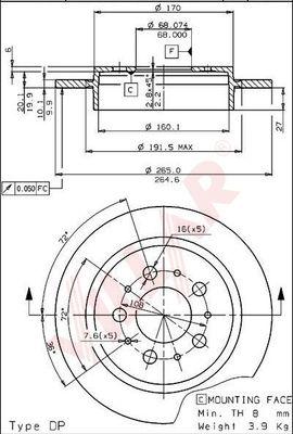 Villar 628.1611 - Brake Disc autospares.lv