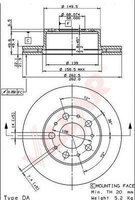 Villar 628.1617 - Brake Disc autospares.lv