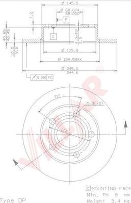 Villar 628.1689 - Brake Disc autospares.lv