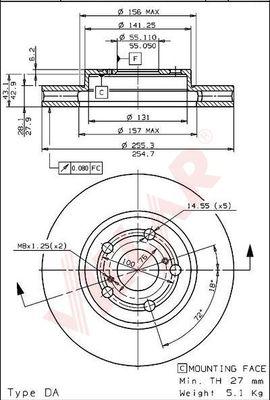 Villar 628.1686 - Brake Disc autospares.lv