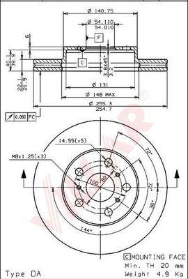 Villar 628.1688 - Brake Disc autospares.lv