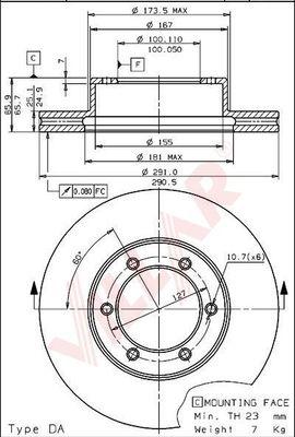 Villar 628.1634 - Brake Disc autospares.lv