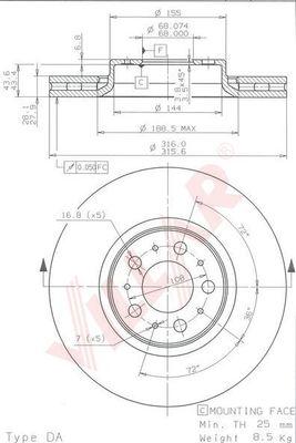 Villar 628.1633 - Brake Disc autospares.lv