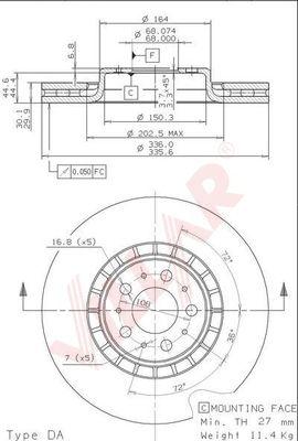 Villar 628.1632 - Brake Disc autospares.lv