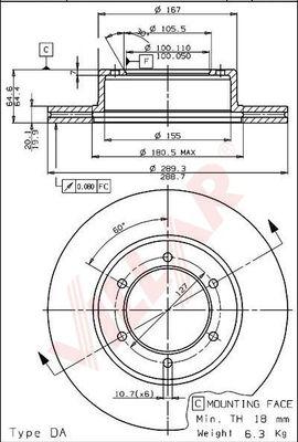 Villar 628.1637 - Brake Disc autospares.lv