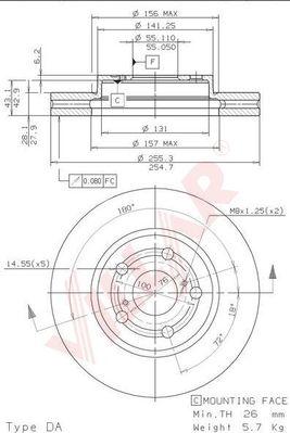 Villar 628.1671 - Brake Disc autospares.lv