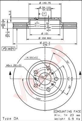 Villar 628.1673 - Brake Disc autospares.lv