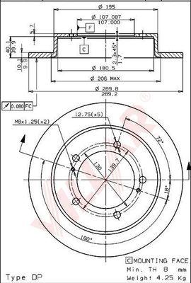 Villar 628.1095 - Brake Disc autospares.lv