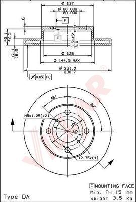 Villar 628.1091 - Brake Disc autospares.lv