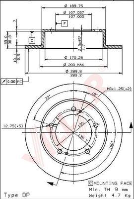 Villar 628.1098 - Brake Disc autospares.lv