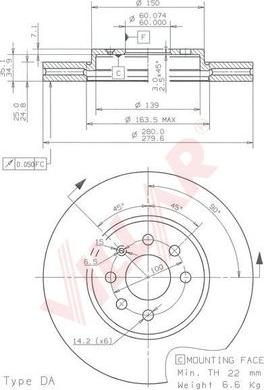 Villar 628.1046 - Brake Disc autospares.lv