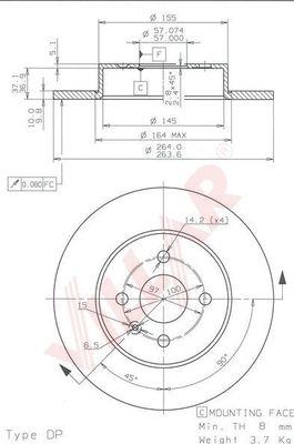 Villar 628.1052 - Brake Disc autospares.lv