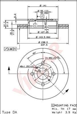 Villar 628.1002 - Brake Disc autospares.lv