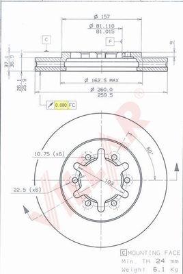 Villar 628.1019 - Brake Disc autospares.lv