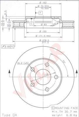 Villar 628.1031 - Brake Disc autospares.lv