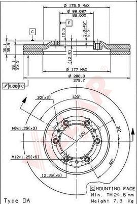 Villar 628.1033 - Brake Disc autospares.lv