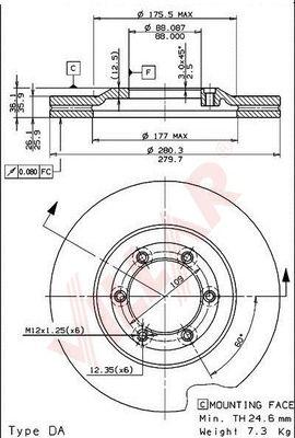 Villar 628.1024 - Brake Disc autospares.lv