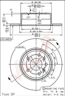 Villar 628.1025 - Brake Disc autospares.lv