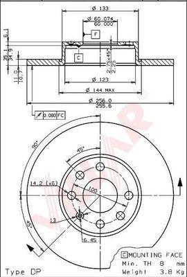 Villar 628.1021 - Brake Disc autospares.lv