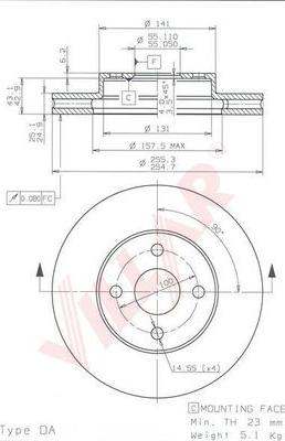 Villar 628.1027 - Brake Disc autospares.lv