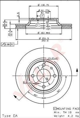 Villar 628.1079 - Brake Disc autospares.lv