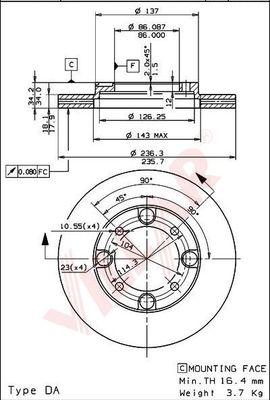 Villar 628.1199 - Brake Disc autospares.lv