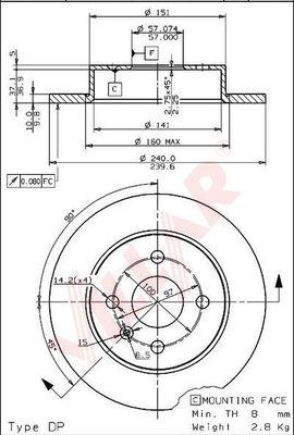 Villar 628.1149 - Brake Disc autospares.lv