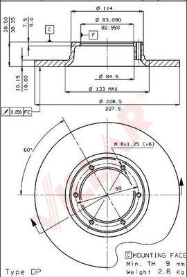 Villar 628.1144 - Brake Disc autospares.lv