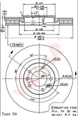 Villar 628.1147 - Brake Disc autospares.lv