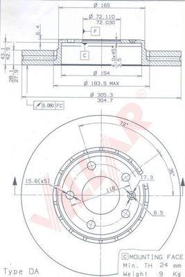 Villar 628.1159 - Brake Disc autospares.lv