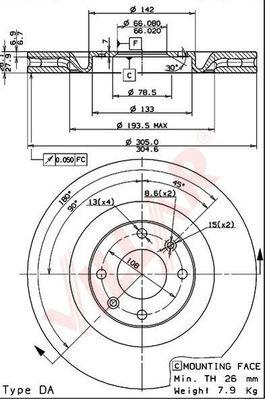 Villar 628.1156 - Brake Disc autospares.lv